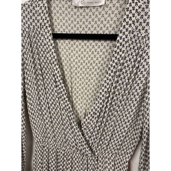 Honey Belle Boho Beige And Black Patterned Mini Dress Womens XS‎ - Picture 3 of 10